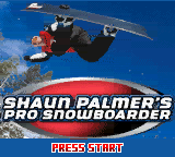 Shaun Palmers Pro Snowboarder title screen for GameBoy Color